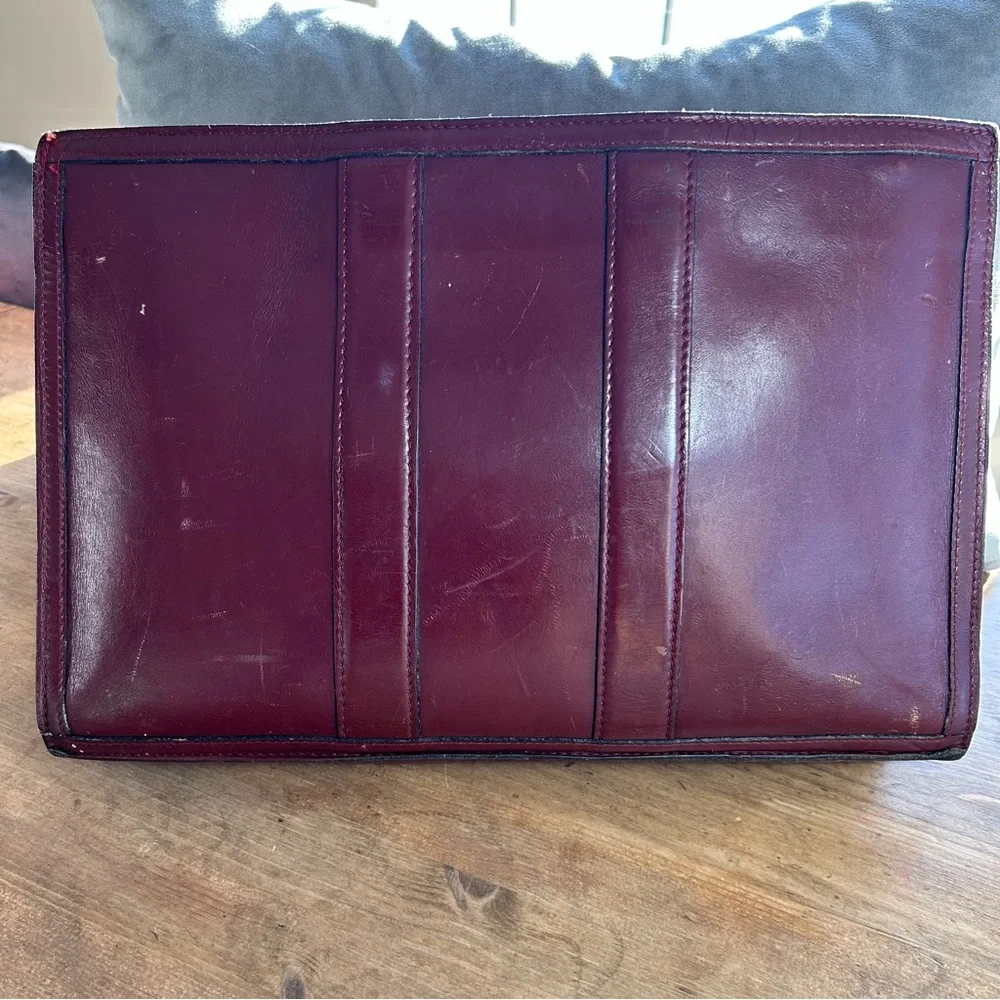 Vintage 1980’s Top Grain Leather Red Burgundy Portfolio Attaché Briefcase